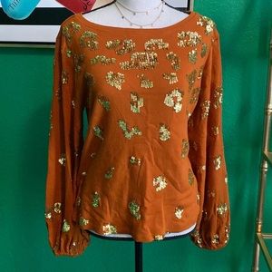 Anthropologie Kyra Sequined Sweatshirt